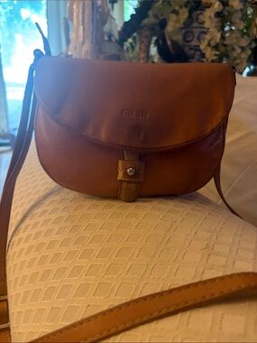 Gaudi' Brown Leather Crossbody Saddle Bag